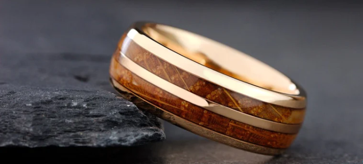Crafting Eternal Bonds: The Allure of Whiskey Barrel Wedding Rings