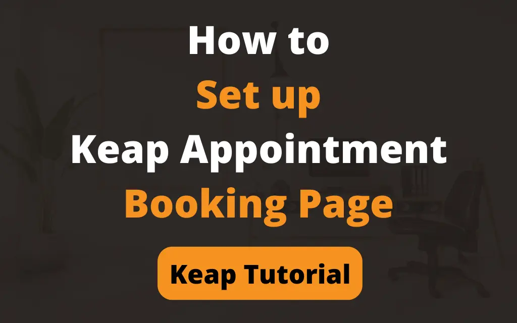 how to set up keap appointment booking page