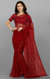 Innovative Draping Techniques for Red Net Sarees