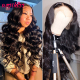 Body wave wigs are various lengths and lace sizes for women